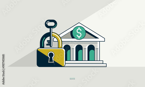 Secured banking concept pos...