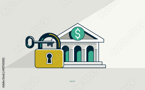 Secured banking concept pos...