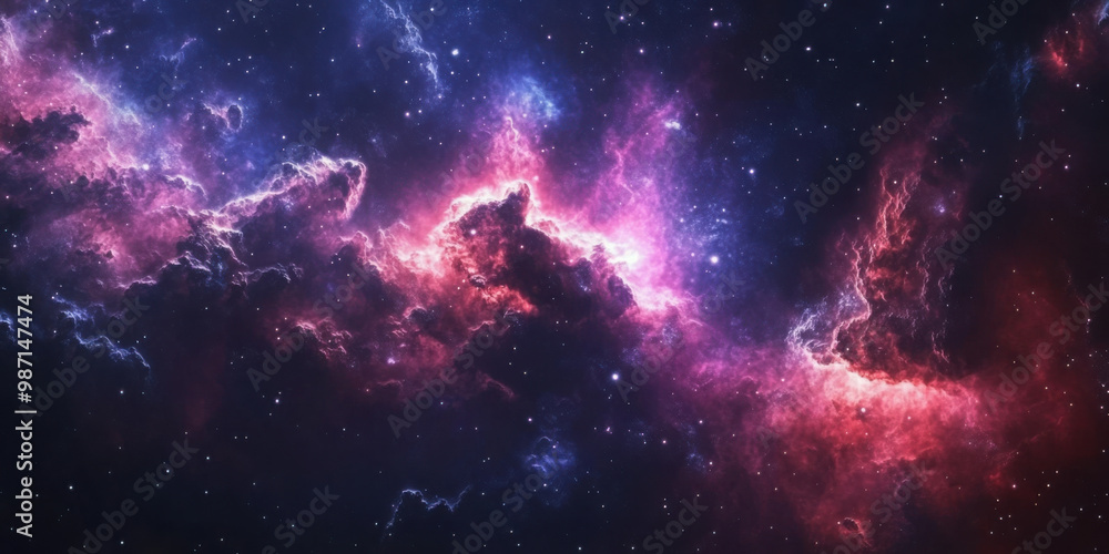 Naklejka premium Cosmic Galaxy cloud, High resolution