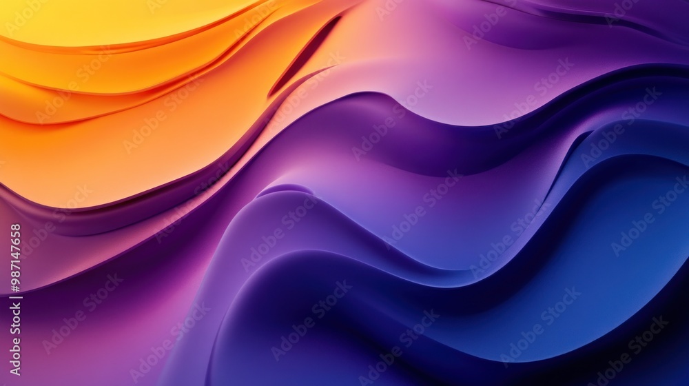 Obraz premium Abstract 3D Waves in Vibrant Colors