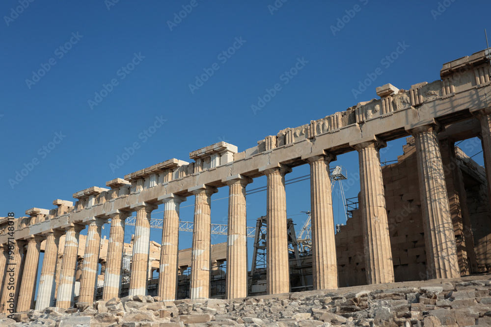 Fototapeta premium ancient clasic ruins in athenea acropolis