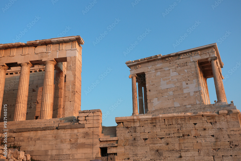Fototapeta premium ancient clasic ruins in athenea acropolis