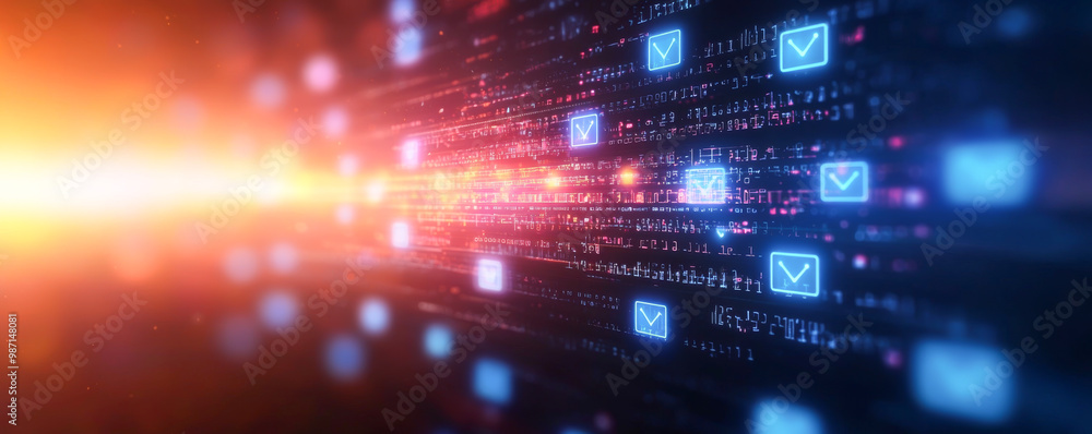 A vibrant digital illustration showcasing email icons connected through glowing lines, embodying the essence of communication. A vibrant digital illustration showcasing email icons connected through glowing lines, embodying the essence of communication.