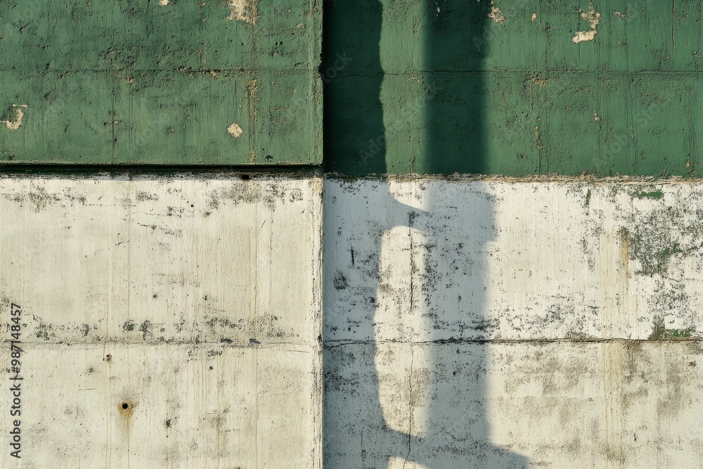 The concrete wall is painted in natural sand and green shades. Abstract industrial, ai The concrete wall is painted in natural sand and green shades. Abstract industrial, ai