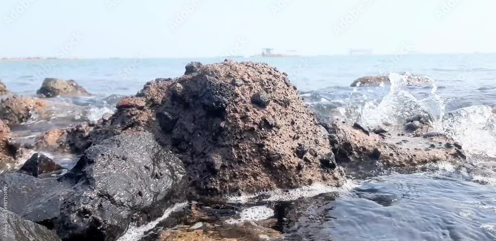 waves and rock in the ocean waves and rock in the ocean