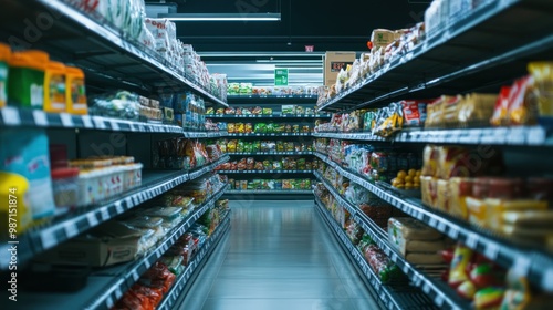 Supermarket Aisle with Products