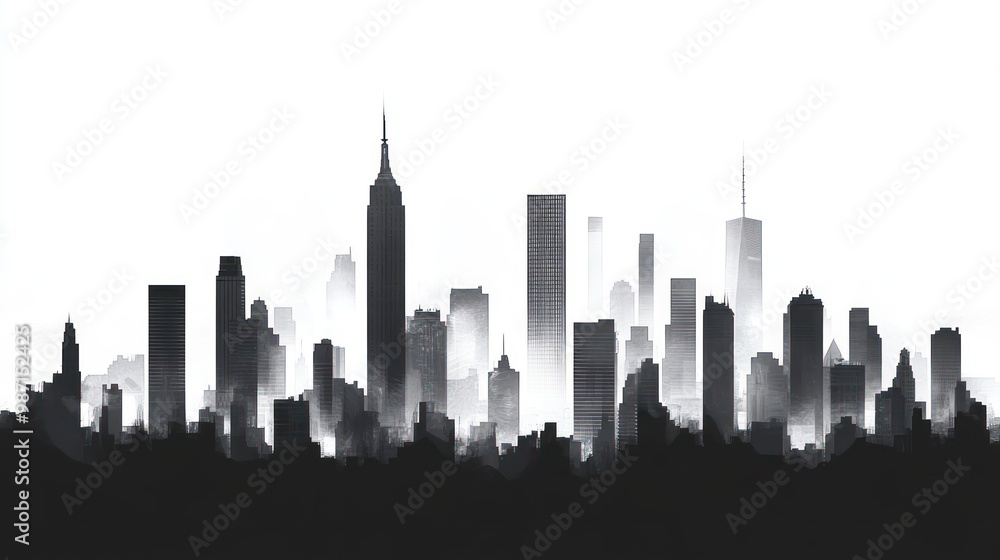 New York City Skyline in Fog New York City Skyline in Fog