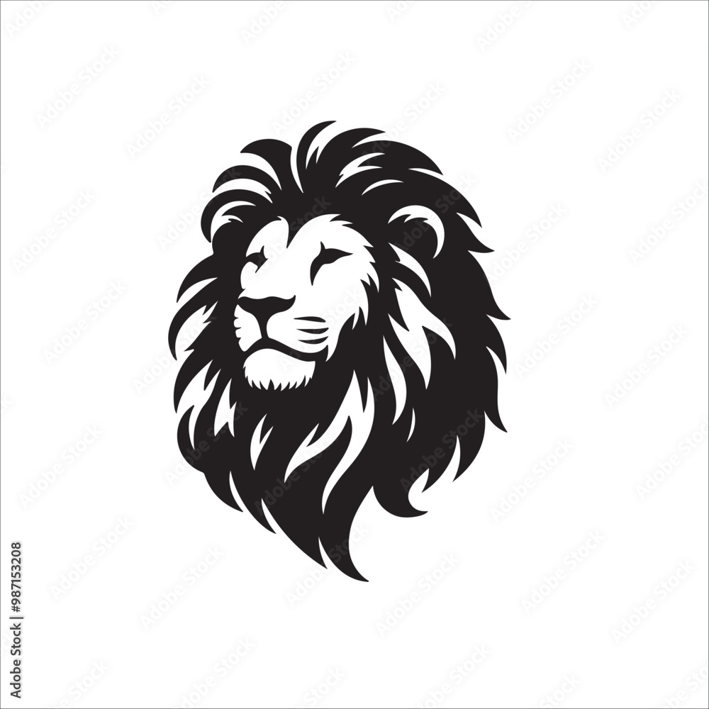 Fototapeta premium The lion silhouette vector illustration