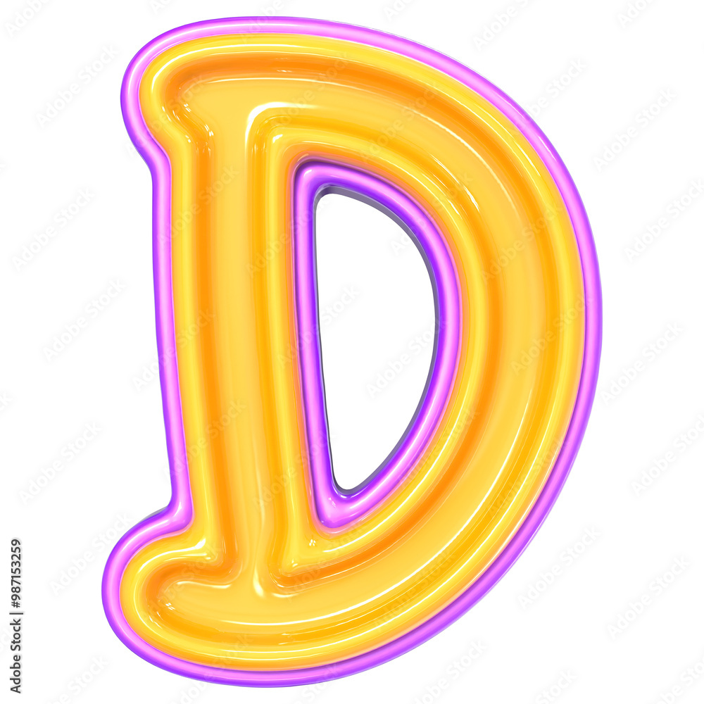 D Font 3D Render D Font 3D Render