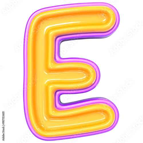 E Font 3D Render