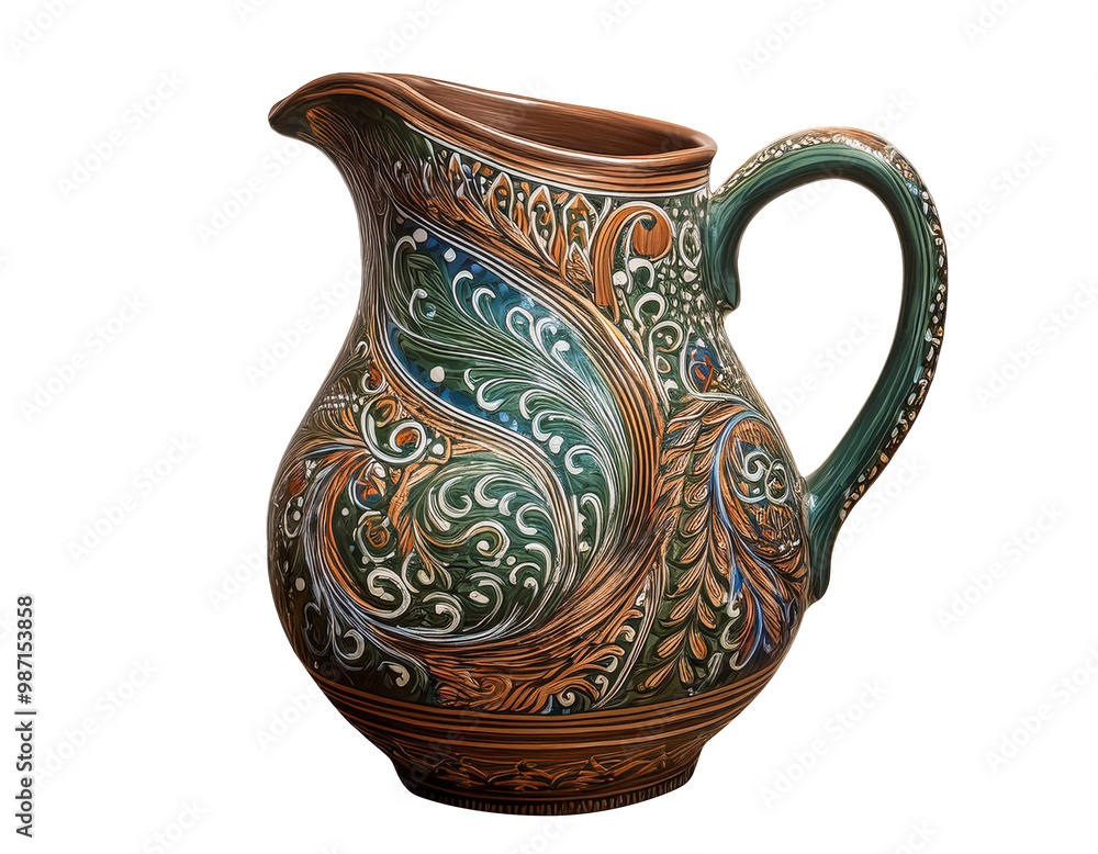 Close-Up Illustration of a Ceramic Jug Close-Up Illustration of a Ceramic Jug