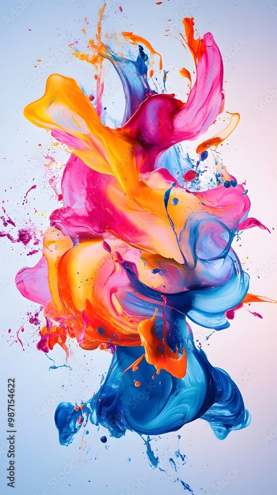 Fototapeta premium Colorful ink clouds swirling together in an explosion of color
