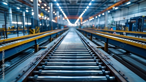 A view of a modern conveyor system in an industrial facility, emphasizing efficiency.