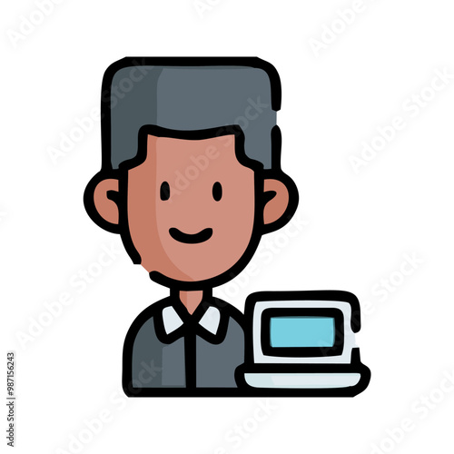 set of funny cartoon businessman