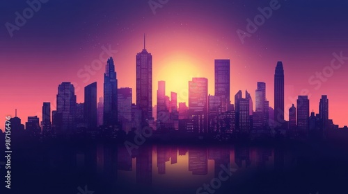 Cityscape at Sunset