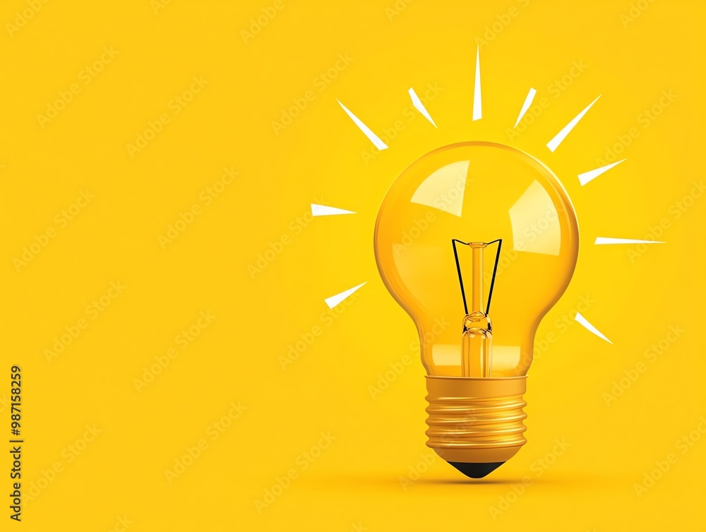 Light bulb with lightning bolt, powerful ideas leading to rapid growth, flat design illustration Light bulb with lightning bolt, powerful ideas leading to rapid growth, flat design illustration