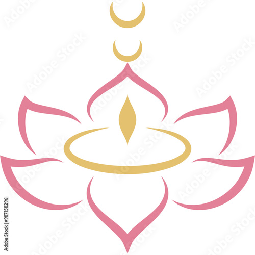 lotus flower loy krathong icon worship praying