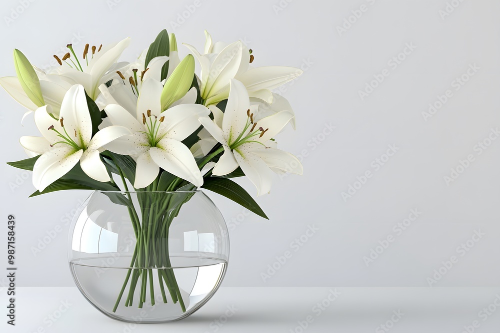 White Lilies in a Glass Vase White Lilies in a Glass Vase