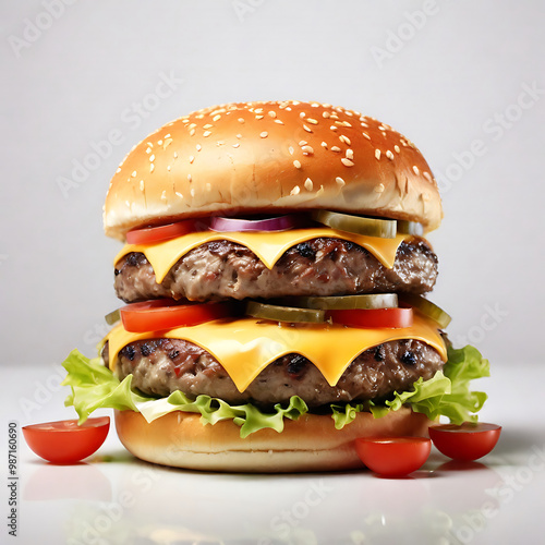 Obraz na płótnie The testy cheese burger.