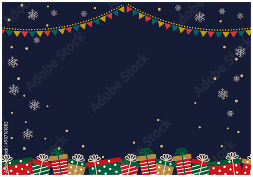 クリスマス背景プレゼントフレーム17の5
