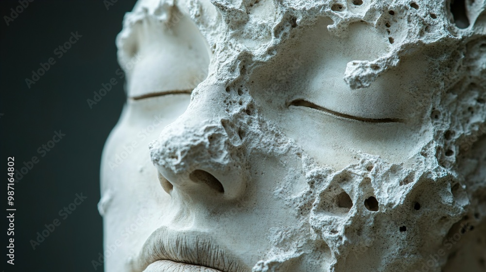 Abstract Stone Sculpture of a Human Face Abstract Stone Sculpture of a Human Face
