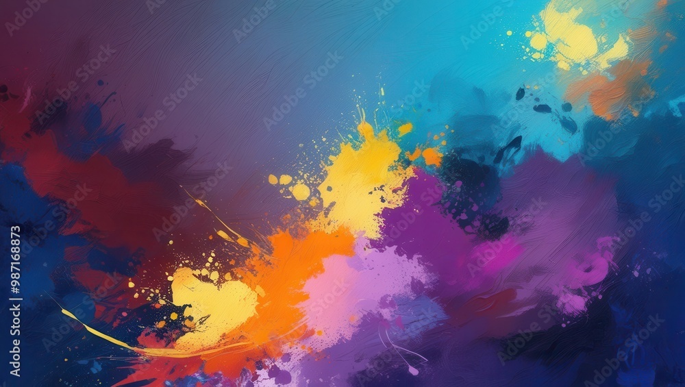Yellow, Red, Blue, Purple, White, Orange, Blue Blotches Of Paint Yellow, Red, Blue, Purple, White, Orange, Blue Blotches Of Paint