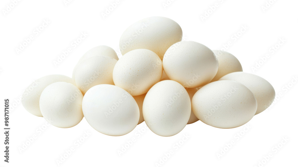 Pile of fresh duck eggs isolated in perfect alignment, transparent background, Pile of fresh duck eggs isolated in perfect alignment, transparent background,