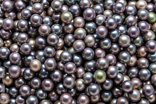 Seamless Tiny Black Pearls Texture in Realistic Style for Sophisticated Designs