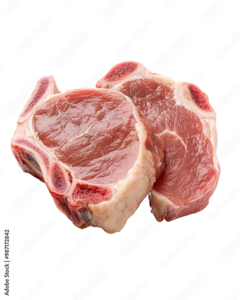 Raw pork chops isolate on transparent background Raw pork chops isolate on transparent background
