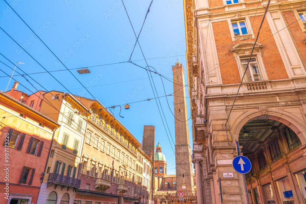 Bologna, via Rizzoli with Asinelli Tower