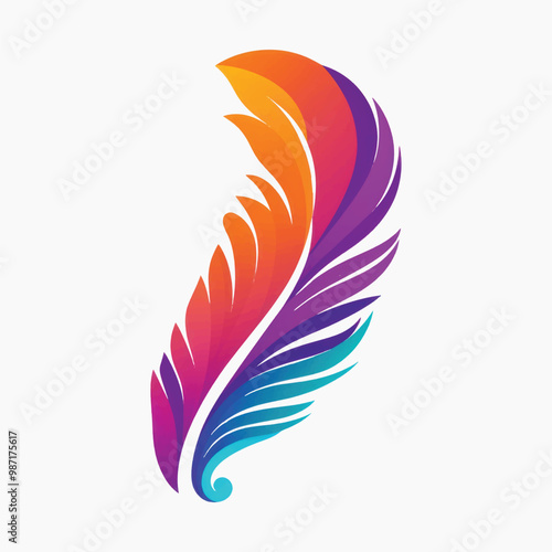 Colorful abstract feather illustration