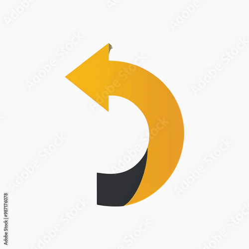 Free Download Yellow curved arrow icon - GFXLoad