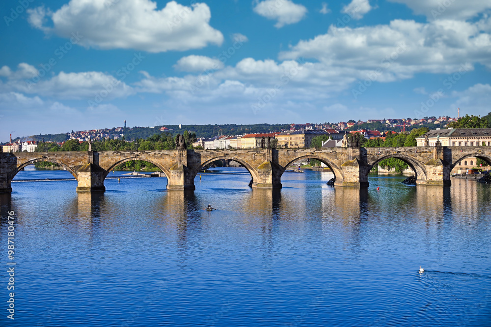 Charles bridge over Vltava river in Prague Czech republic Charles bridge over Vltava river in Prague Czech republic