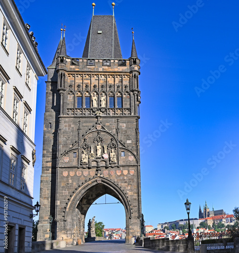 Stare Mesto Tower, Charles Bridge in Prague, Czech Republic photo