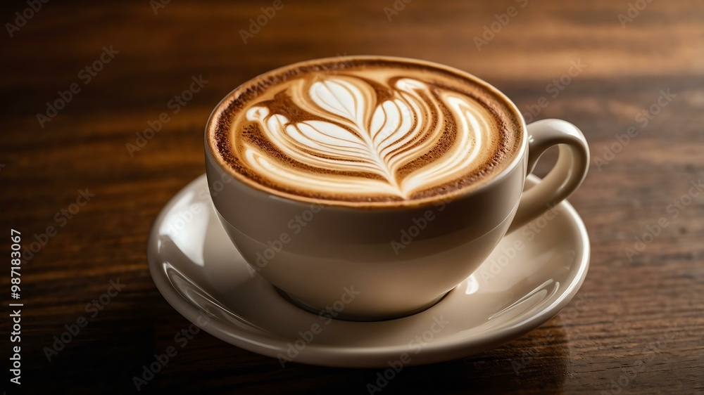 intricate latte art tulip design on a creamy cappuccino, ad concept or background intricate latte art tulip design on a creamy cappuccino, ad concept or background