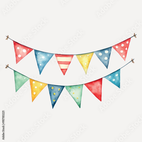 Colorful festive bunting flags