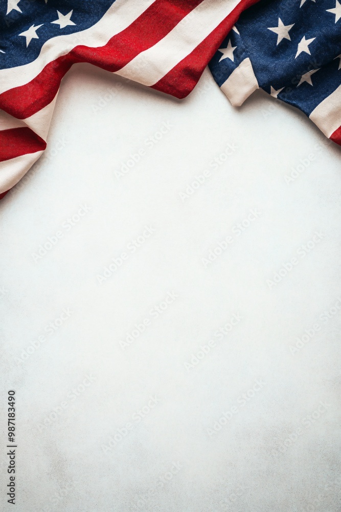 Naklejka premium American Flag Draped on Background
