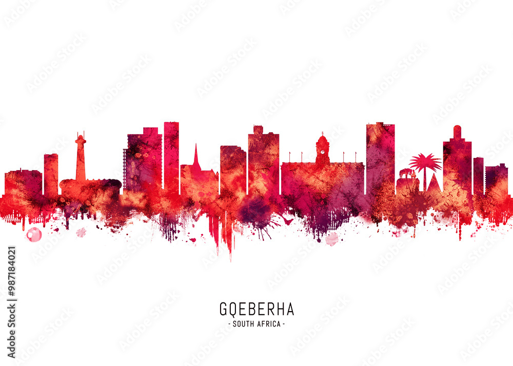 Port Elizabeth South Africa Skyline Red Port Elizabeth South Africa Skyline Red