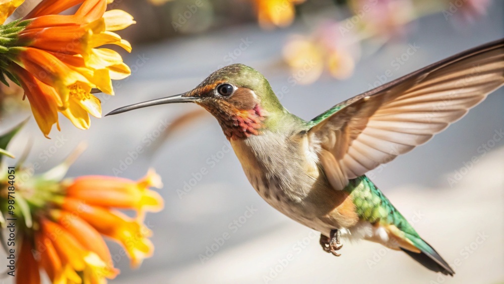 Fototapeta premium hummingbird on flower