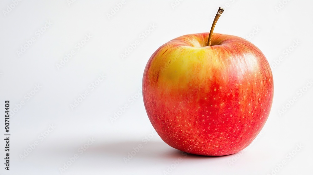 Single apple isolated on white, vibrant and fresh