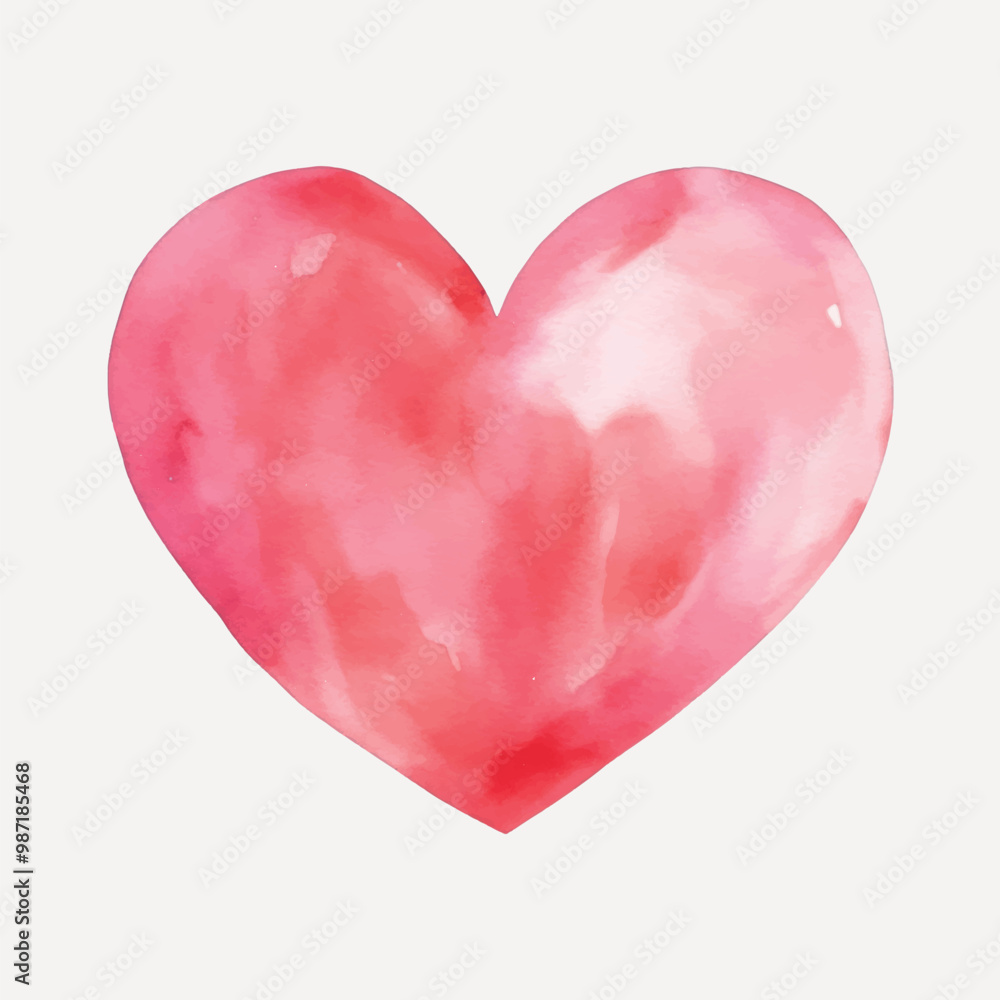 Watercolor heart illustration, love Watercolor heart illustration, love