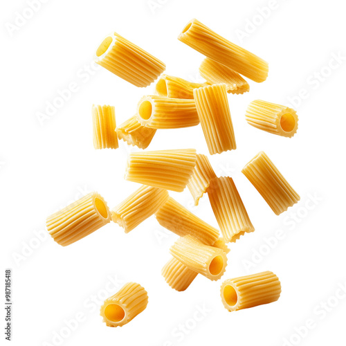 floting Delicious Rigatoni Pasta PNG with Transparent Background Perfect for Restaurant Menus and Food Blogs