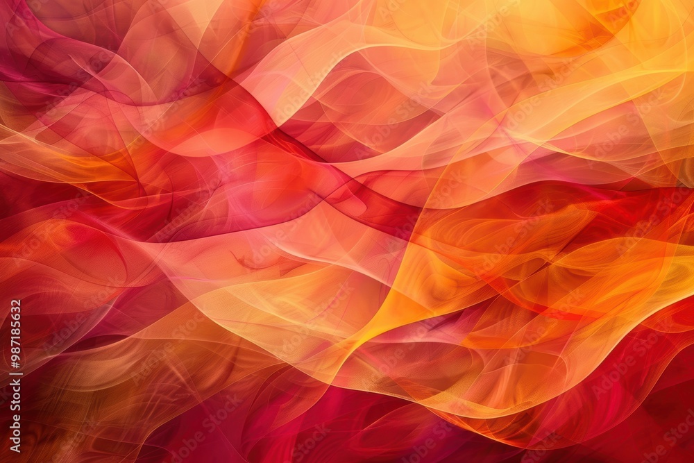 Obraz premium Dynamic Autumn Abstract Background in Fluid Red, Orange, and Yellow Gradient for Design Projects