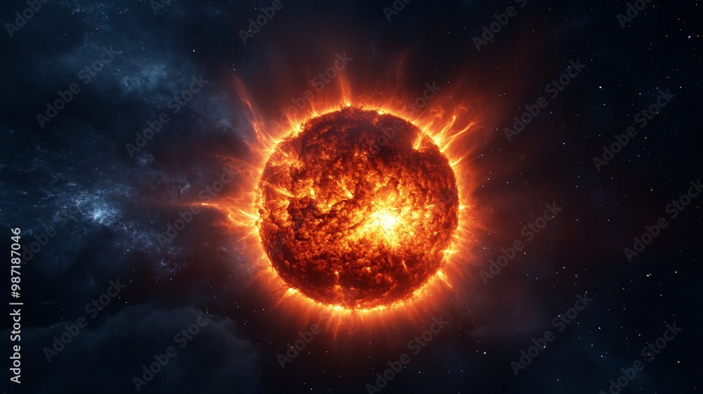 fiery sun in the cosmos fiery sun in the cosmos