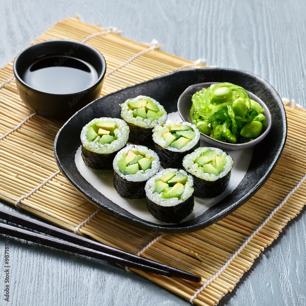 avocado maki, AI generated
