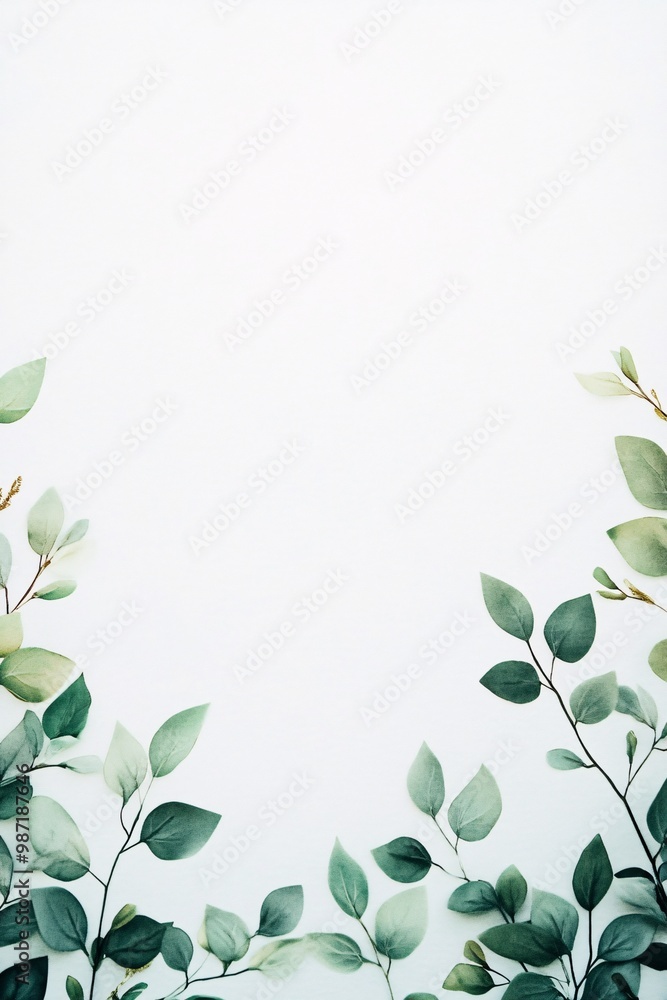 green leaves on white background green leaves on white background