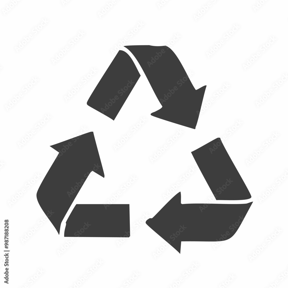 Recycle icon in flat style design Recycle icon in flat style design