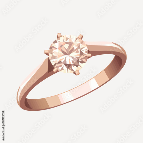 Elegant rose gold diamond ring