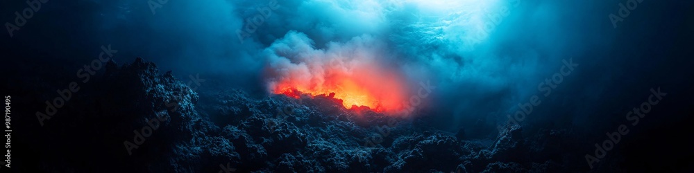 Fototapeta premium Underwater Volcanic Eruption