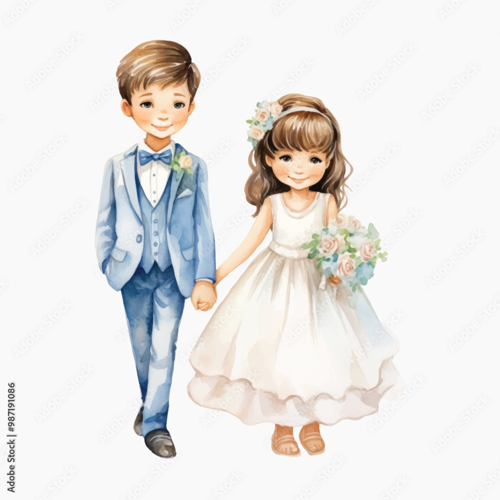 Charming wedding couple illustration Charming wedding couple illustration